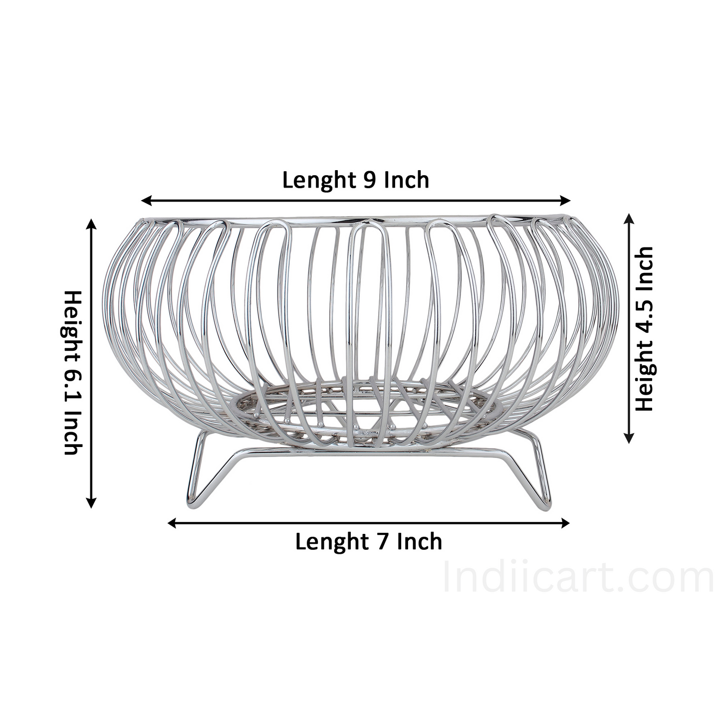 IndiiCart Stainless Steel Round Basket for Dining Table - 3 Kg Potato Capacity (3 Kilograms)