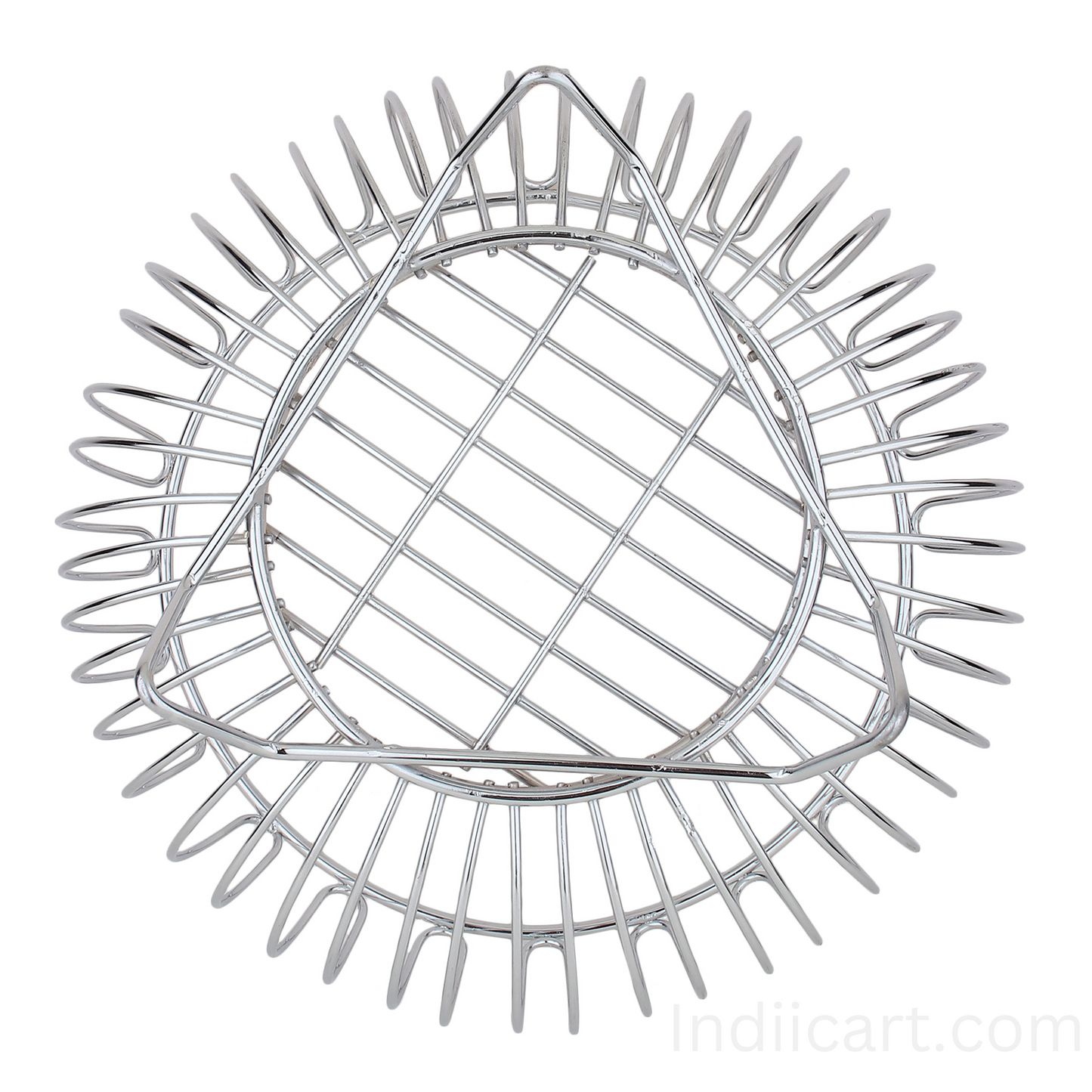 IndiiCart Stainless Steel Round Basket for Dining Table - 3 Kg Potato Capacity (3 Kilograms)