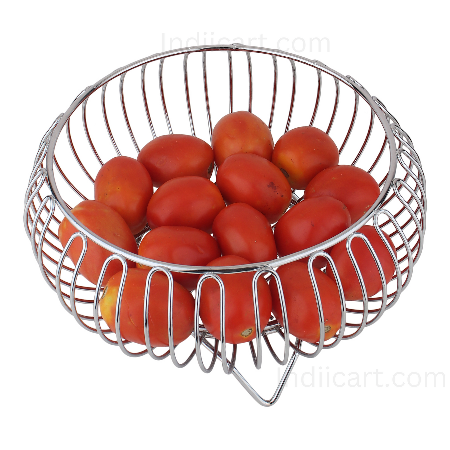 IndiiCart Stainless Steel Round Basket for Dining Table - 3 Kg Potato Capacity (3 Kilograms)