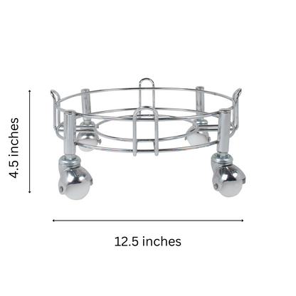 IndiiCart Heavy-Duty Stainless Steel Gas Cylinder Trolley Stand