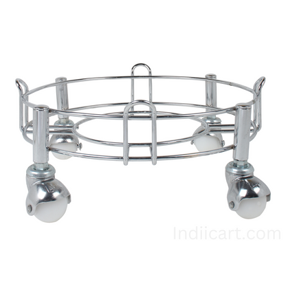 IndiiCart Heavy-Duty Stainless Steel Gas Cylinder Trolley Stand