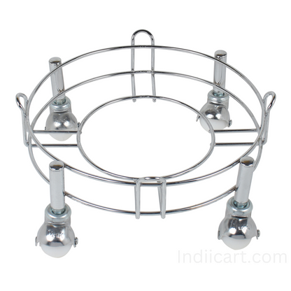 IndiiCart Heavy-Duty Stainless Steel Gas Cylinder Trolley Stand