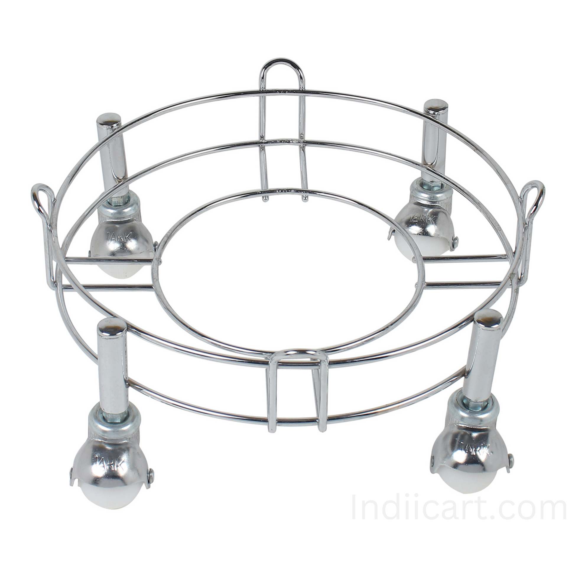 Heavy Duty Stainless Steel Gas Cylinder Trolley Stand with White Wheels