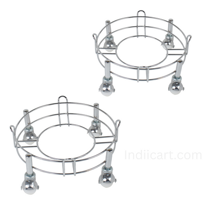 IndiiCart Heavy-Duty Stainless Steel Gas Cylinder Trolley Stand